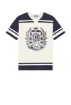 Balmain Emblem Varsity T-shirt In Multi