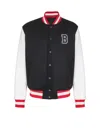 Balmain Wool And Eco-leather Varsity Jacket With Patch