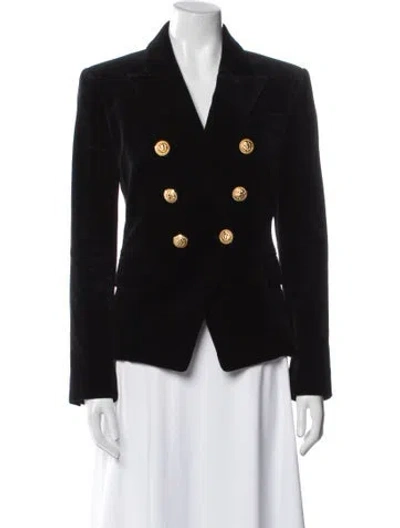Pre-owned Balmain Velvet Blazer In Black