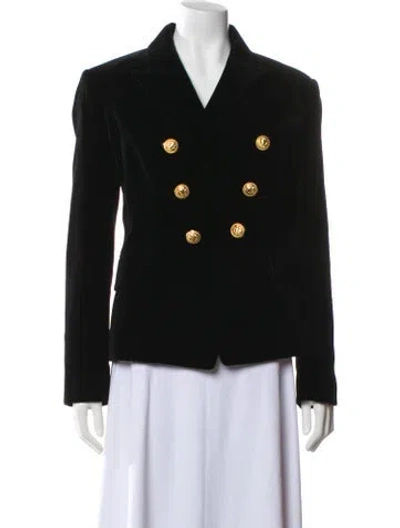 Pre-owned Balmain Velvet Blazer In Black