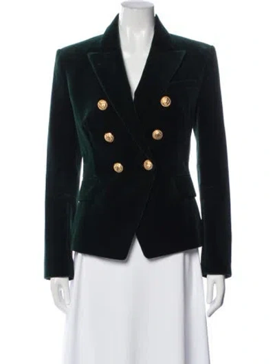 Pre-owned Balmain Velvet Blazer In Blue