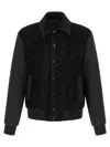 Balmain Velvet Bomber Jacket Puffer Jackets Black In Black