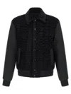Balmain Velvet Bomber Jacket Puffer Jackets Black In Black