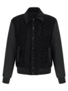 Balmain Velvet Bomber Jacket Puffer Jackets Black In Black