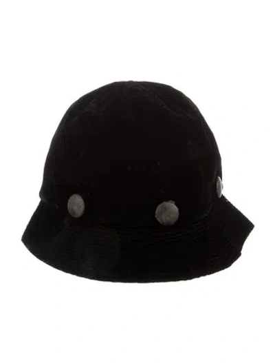 Pre-owned Balmain Velvet Bucket Hat In Black