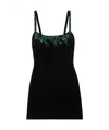 Balmain Embellished Velvet Mini Dress In Black