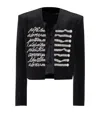 Balmain Love Letters Embroidered Short Casual Jacket In Black