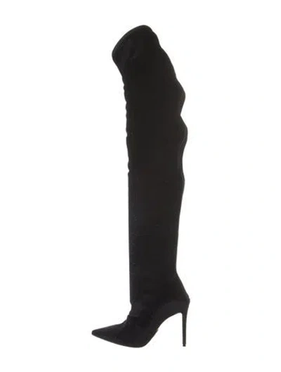 Pre-owned Balmain Velvet Glitter Accents Sock Boots In Multi