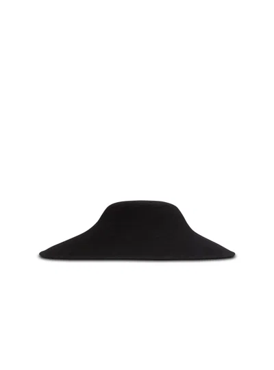 Balmain Velvet Hat In Black