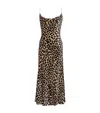Balmain Velvet Leopard Print Midi Dress