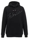 Balmain Cotton Hoodie With Embossed Velvet Logo In Black