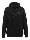 Balmain Cotton Hoodie With Embossed Velvet Logo In Negro