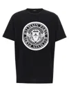 Balmain Crew Neck Black T-shirt With Graphic Print