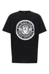 Balmain Crew Neck Black T-shirt With Graphic Print