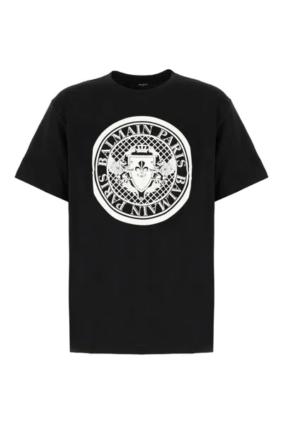 BALMAIN BALMAIN VELVET LOGO T-SHIRT