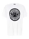 Balmain Velvet Logo T-shirt In White/black