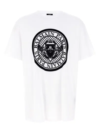BALMAIN VELVET LOGO T-SHIRT