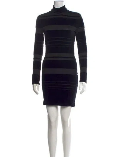 Pre-owned Balmain Velvet Mini Dress In Black