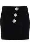 Balmain Skirt With Asymmetric Hem And Decorative Buttons In Black