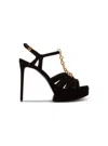 Balmain Velvet Platform Sync Sandals In Black
