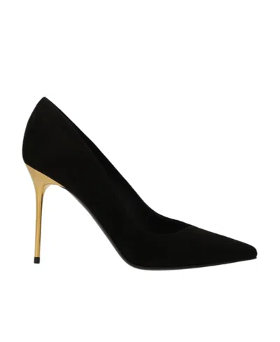 BALMAIN BALMAIN VELVET POINTED TOE PUMPS