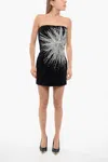 Balmain Velvet Sleeveless Dress With Jewels In Black
