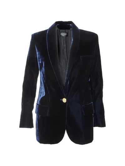Pre-owned Balmain Velvet Tailored Blazer In Blue