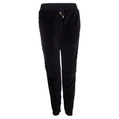 Pre-owned Balmain , Velvet Track Pants. In Black