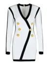 Balmain Viscose Blend Dress Contrast Trim