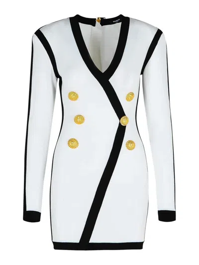 BALMAIN VESTIDO MIDI - BLANCO