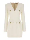 Balmain Woman Short Dress White Size 10 Polyamide In White