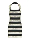 Balmain Striped Halterneck Jacquard Minidress In Black
