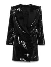 Balmain Sequined Mini Blazer Dress In Black