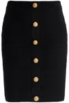 Balmain Knit Skirt With Buttons In Black