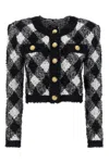Balmain Vichy Tweed Short Jacket