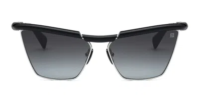 Balmain Victoire - Matte Black / Silver Sunglasses In Black, Silver