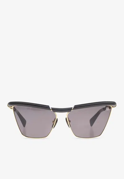 Balmain Victoire Geometric Sunglasses In Gray
