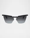Balmain Victoire - Matte Black / Silver Sunglasses In Blk Slv