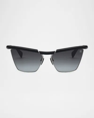 BALMAIN VICTORIE CAT EYE TITANIUM SUNGLASSES