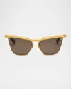 Balmain Victoire - Matte 12k Gold / Spotted Havana Sunglasses In Gld Trt