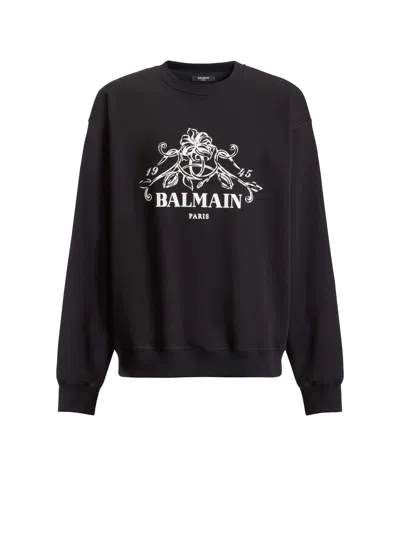 Balmain Vine Sweatshirt In Black