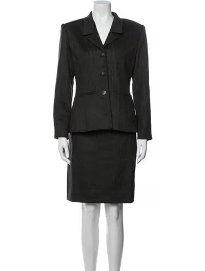 Pre-owned Balmain Vintage 1980's Skirt Suit In Grey