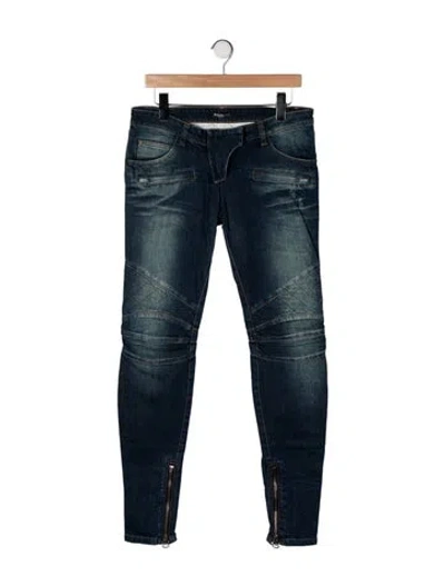 Pre-owned Balmain Vintage 2009 Skinny Leg Jeans In Blue