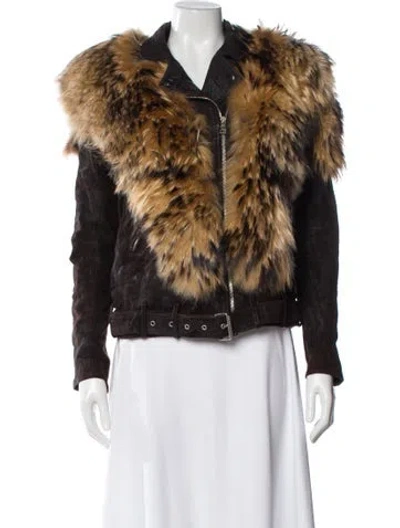 Pre-owned Balmain Vintage 2010 Fur Jacket In Brown