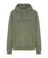 Balmain Oversize Vintage Emblem Cotton Hoodie In Brown