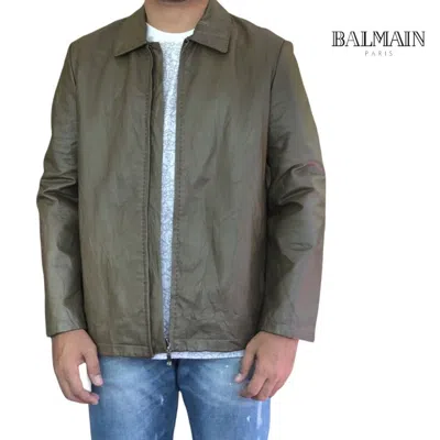 Pre-owned Balmain Vintage  Paris Sheepskin Leather Jacket In Brown