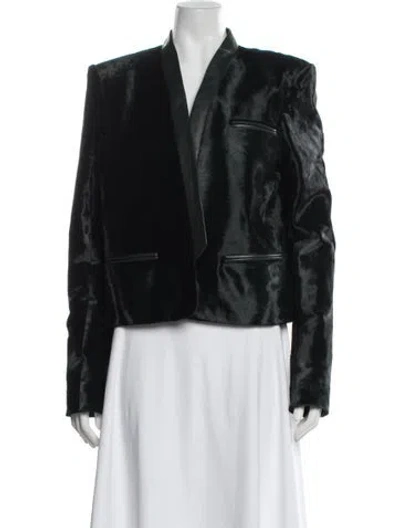 Pre-owned Balmain Vintage Calf Leather Blazer In Black