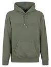 Balmain Vintage-style Organic Cotton Hoodie With Embroidered Logo In Green