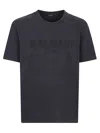 Balmain Round Neck Vintage Embroidered T-shirt With Unique Pigment-dyed Finish In Gray