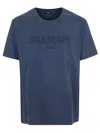 Balmain Loose Ss T-shirt Clothing In Sos Bleu Bleu